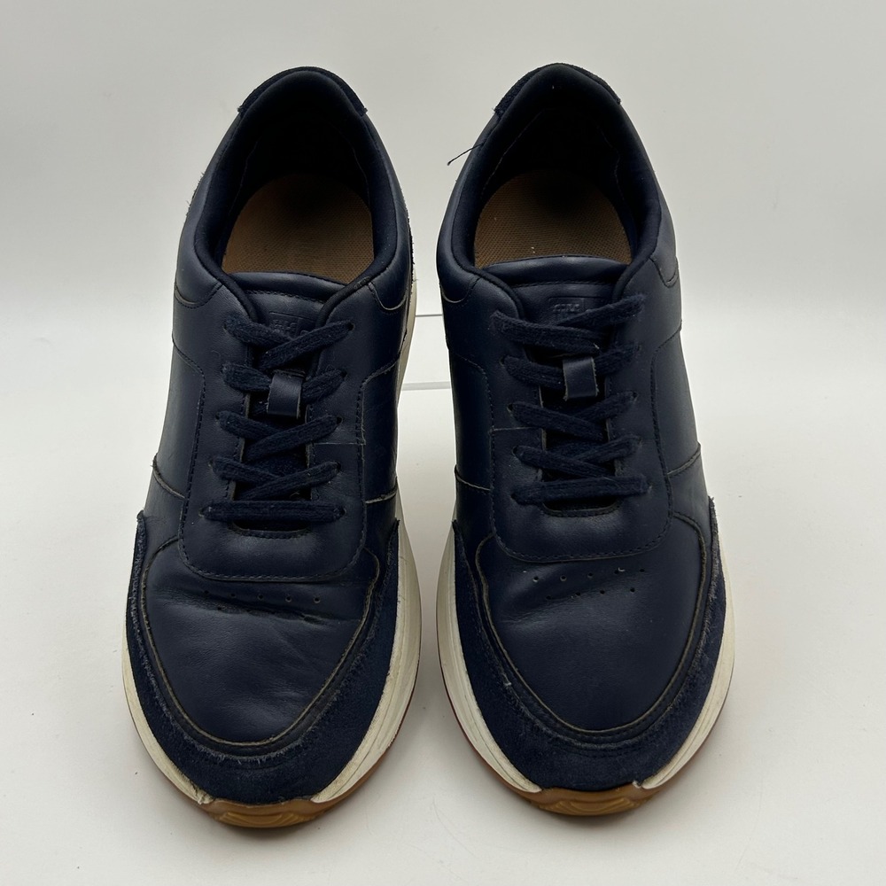 FitFlop Vitamin FF Sneakers Womens Sz 9 Navy Blue Leather Suede Comfort Walking - Picture 3 of 9